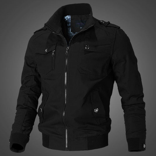Men's Plus Size Jacket Spring Casual Trend Korean Style Handsome Slim Workwear Jacket Cotton Military Top Trend