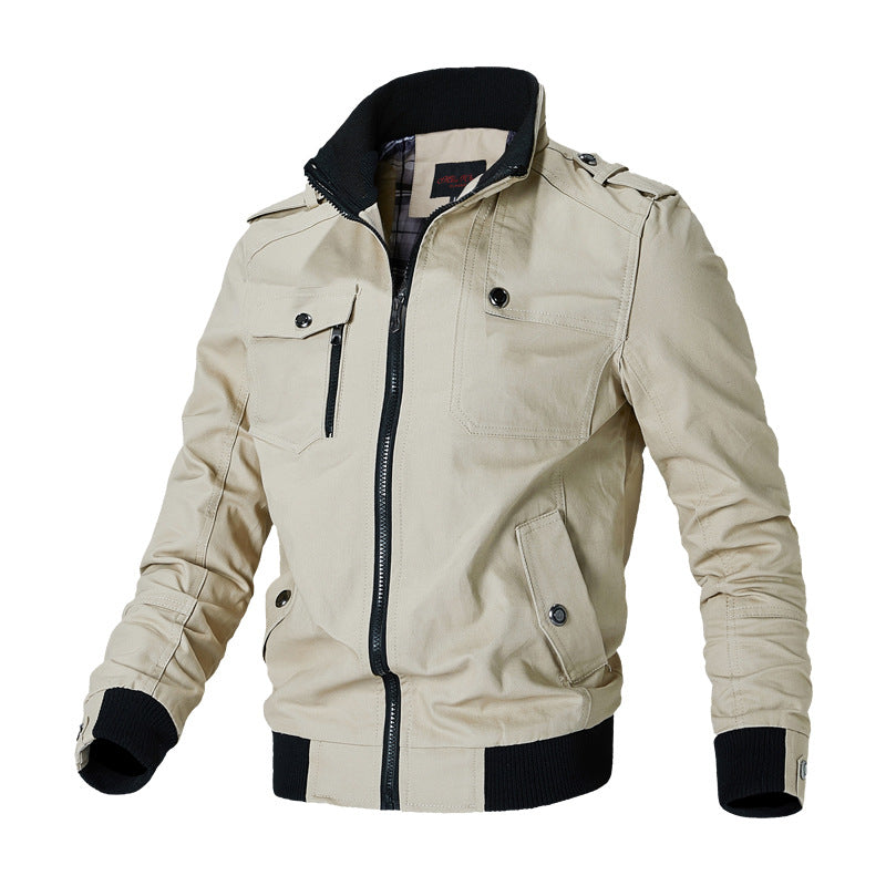 Load image into Gallery viewer, Men&#39;s Plus Size Jacket Spring Casual Trend Korean Style Handsome Slim Workwear Jacket Cotton Military Top Trend

