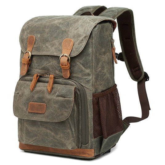 Canvas camera bag shoulder photography bag multifunctional new camera bag SLR bag men and women outdoor backpack Karel