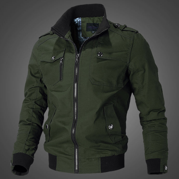 Men's Plus Size Jacket Spring Casual Trend Korean Style Handsome Slim Workwear Jacket Cotton Military Top Trend