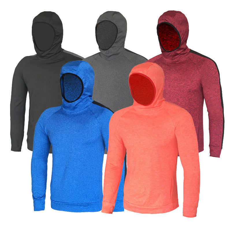 Load image into Gallery viewer, Sports jacket men&#39;s fall/winter running quick-drying training long-sleeved plus velvet hooded pullover fitness clothing sports sweater men
