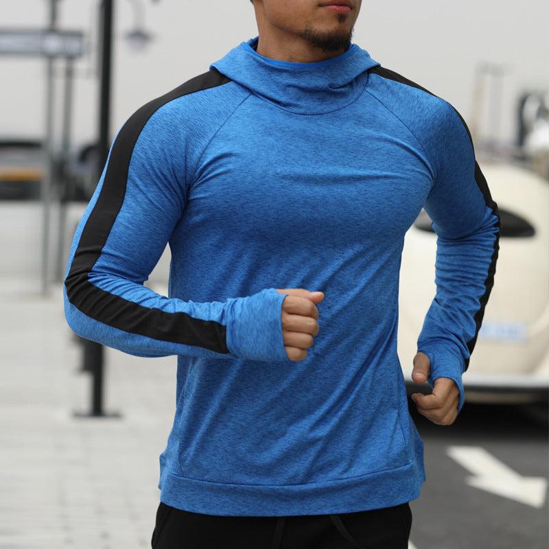Load image into Gallery viewer, Sports jacket men&#39;s fall/winter running quick-drying training long-sleeved plus velvet hooded pullover fitness clothing sports sweater men
