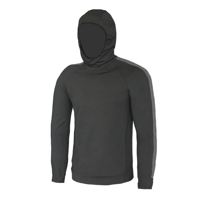 Sports jacket men's fall/winter running quick-drying training long-sleeved plus velvet hooded pullover fitness clothing sports sweater men