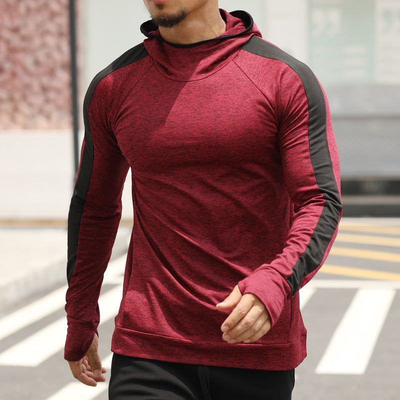 Load image into Gallery viewer, Sports jacket men&#39;s fall/winter running quick-drying training long-sleeved plus velvet hooded pullover fitness clothing sports sweater men

