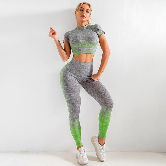 Spot new quick-drying fitness pants women European and American knitted high-stretch tight-fitting sports hip-lifting yoga pants