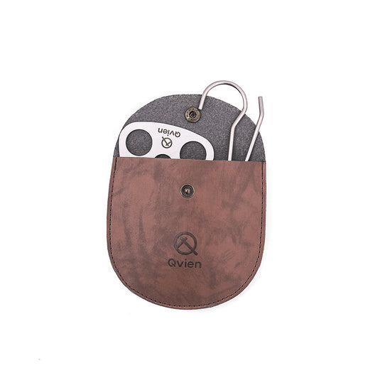 Qvien Outdoor Camping Portable Triangle Hanging Pot Bracket Barbecue Frame Branch Multi-purpose Picnic Ring Hook