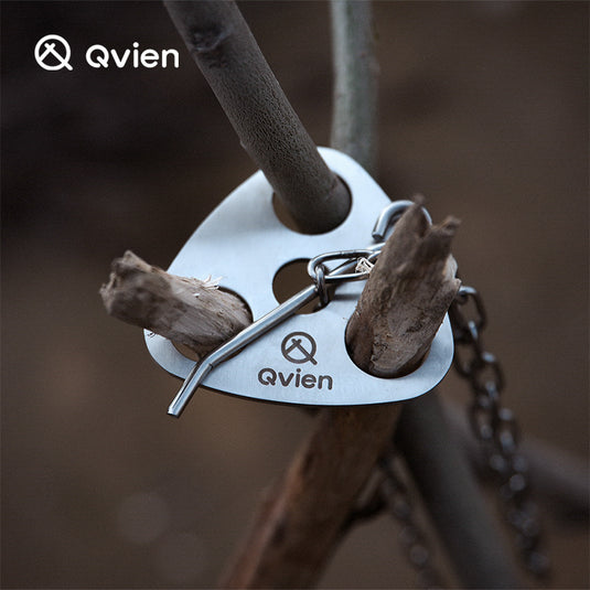 Qvien Outdoor Camping Portable Triangle Hanging Pot Bracket Barbecue Frame Branch Multi-purpose Picnic Ring Hook