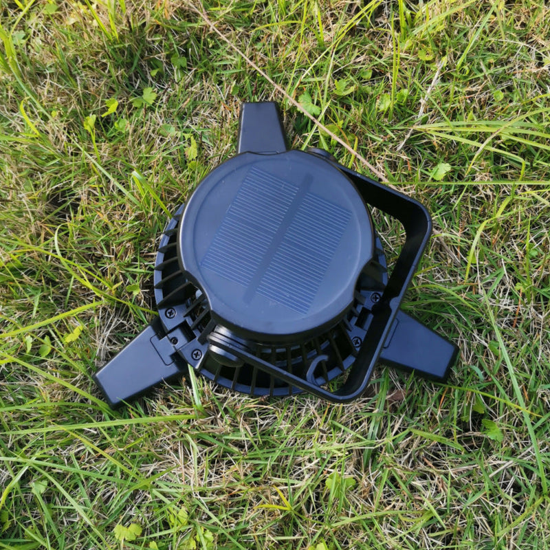 Load image into Gallery viewer, Solar Camping Light Foldable Fan Hanging Hook Rechargeable
