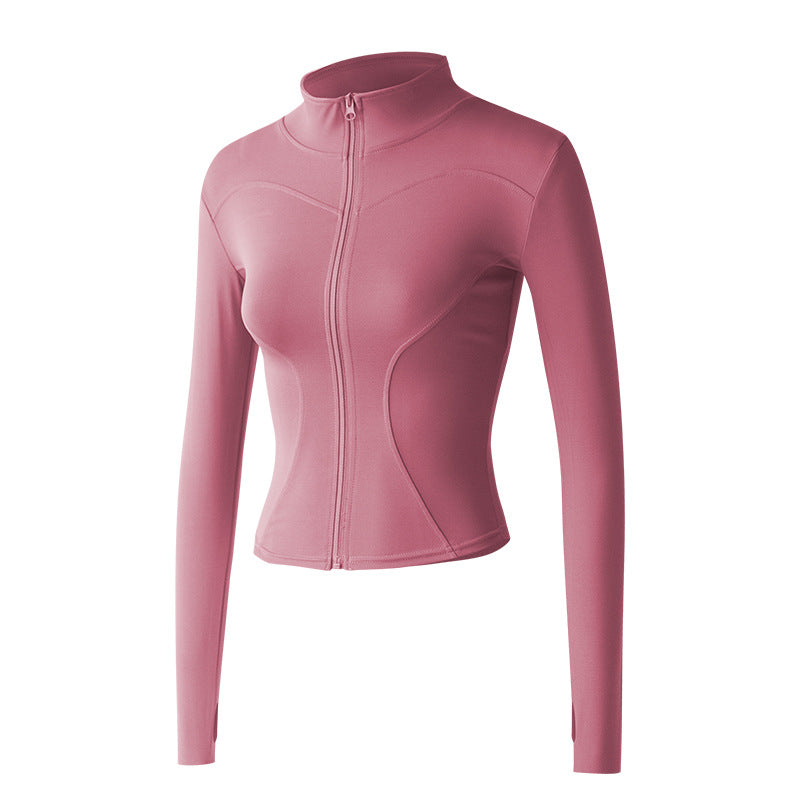 Load image into Gallery viewer, New sports jacket women&#39;s autumn and winter fitness clothes stand-up collar casual running jacket quick-drying tight-fitting yoga top
