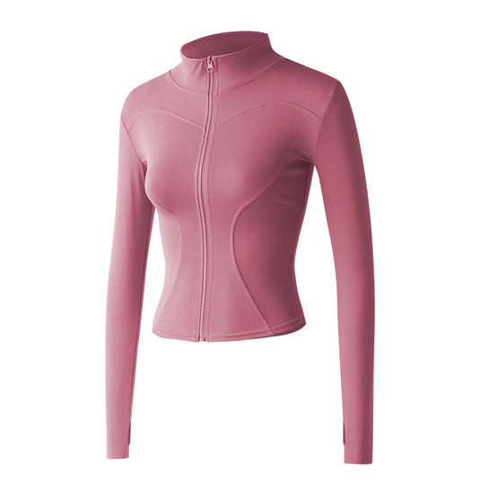 New sports jacket women's autumn and winter fitness clothes stand-up collar casual running jacket quick-drying tight-fitting yoga top