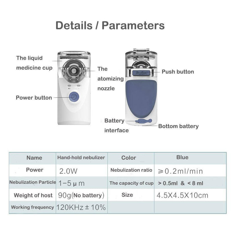 Load image into Gallery viewer, Portable Handheld Nebulizer Mist Inhaler and Atomizer
