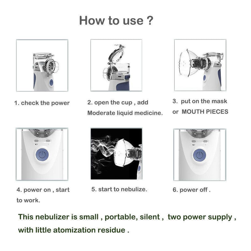 Load image into Gallery viewer, Portable Handheld Nebulizer Mist Inhaler and Atomizer
