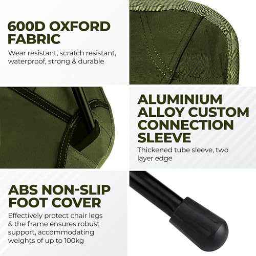 Load image into Gallery viewer, Low Back Ultralight Folding Camping Chairs With Storage Pouch - Khaki
