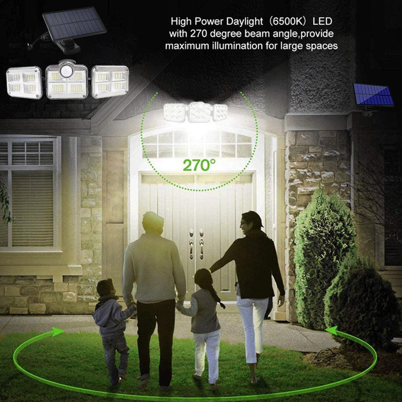 Load image into Gallery viewer, Solar Sensor Light 122 LED 3Head Outdoor Spotlight with 3 Modes
