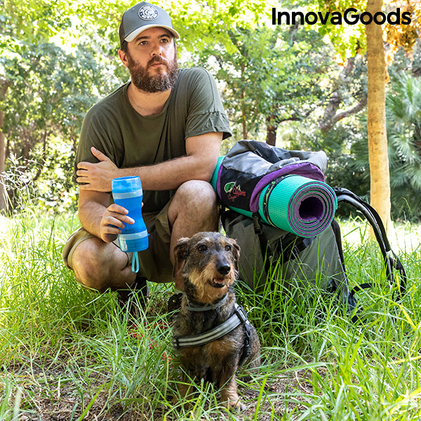 Load image into Gallery viewer, 2-in-1 bottle with water and food containers for pets Pettap
