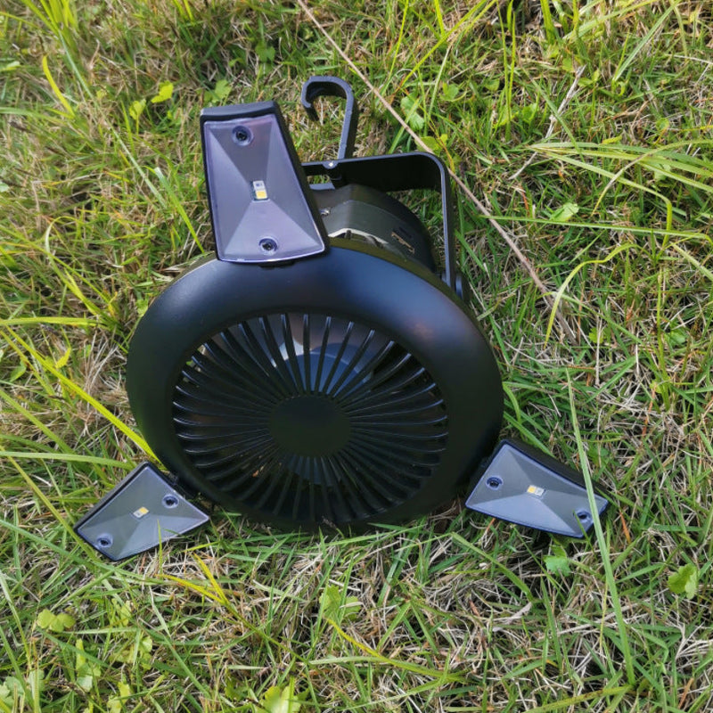 Load image into Gallery viewer, Solar Camping Light Foldable Fan Hanging Hook Rechargeable
