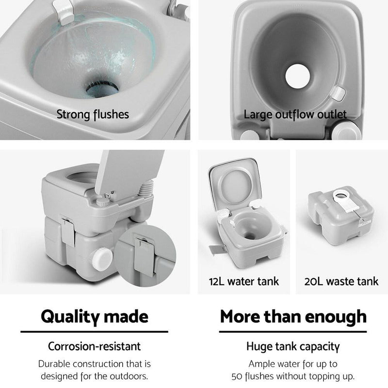 Load image into Gallery viewer, Weisshorn 20L Portable Camping Toilet Outdoor Flush Potty Boating
