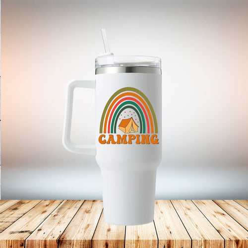 Camping Rainbow 40oz Travel Mug