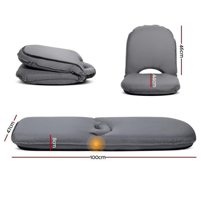Load image into Gallery viewer, Artiss Floor Lounge Sofa Camping Chair Grey
