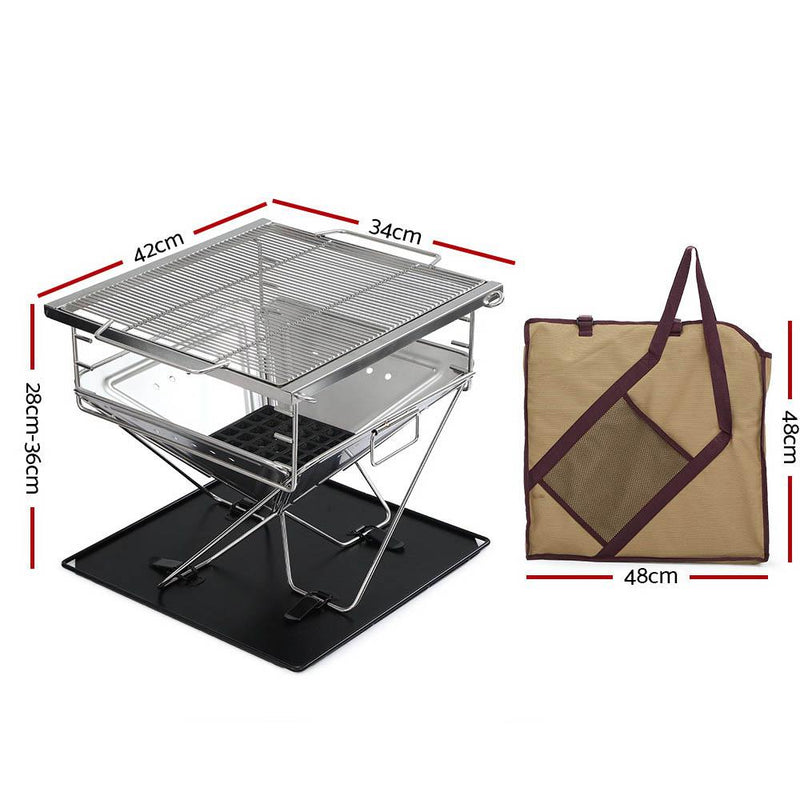 Load image into Gallery viewer, Grillz Fire Pit BBQ Grill with Carry Bag Camping

