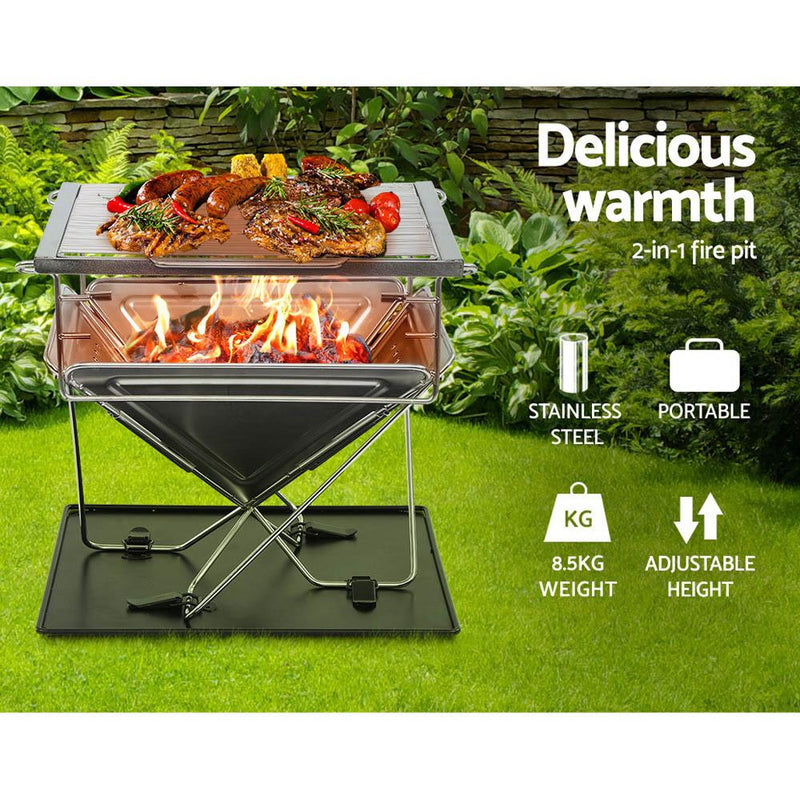 Load image into Gallery viewer, Grillz Fire Pit BBQ Grill with Carry Bag Camping
