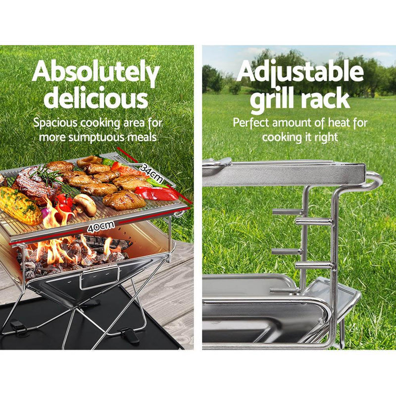 Load image into Gallery viewer, Grillz Fire Pit BBQ Grill with Carry Bag Camping
