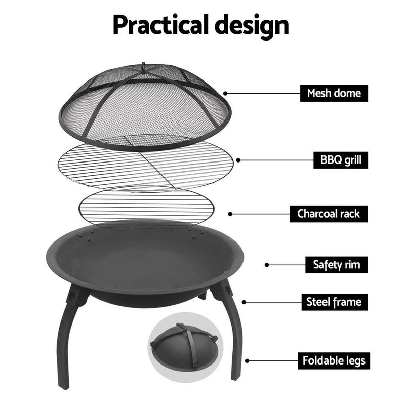 Load image into Gallery viewer, Fire Pit BBQ Charcoal Smoker Portable Outdoor Camping Pits Patio
