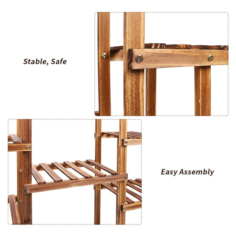 Load image into Gallery viewer, Indoor 9 Tier Wooden Plant Home Decor Stand
