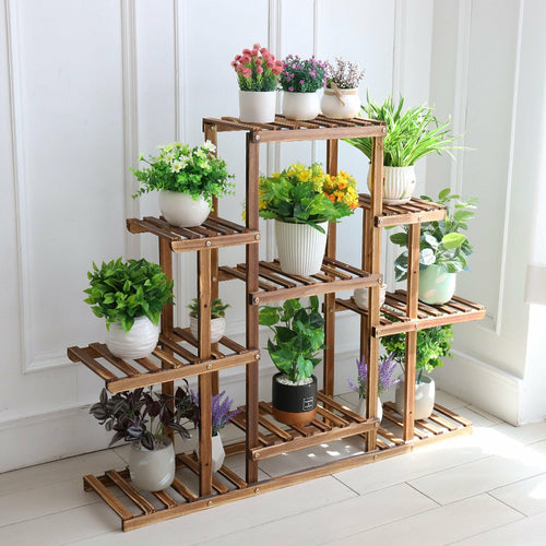 Load image into Gallery viewer, Indoor 9 Tier Wooden Plant Home Decor Stand
