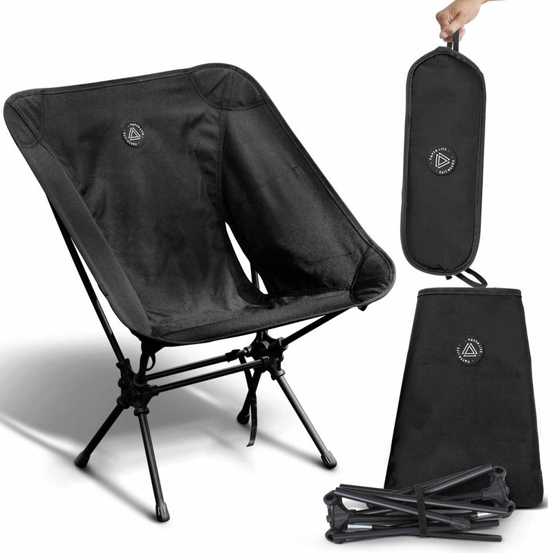 Load image into Gallery viewer, Low Back Ultralight Folding Camping Chairs With Storage Pouch - Khaki

