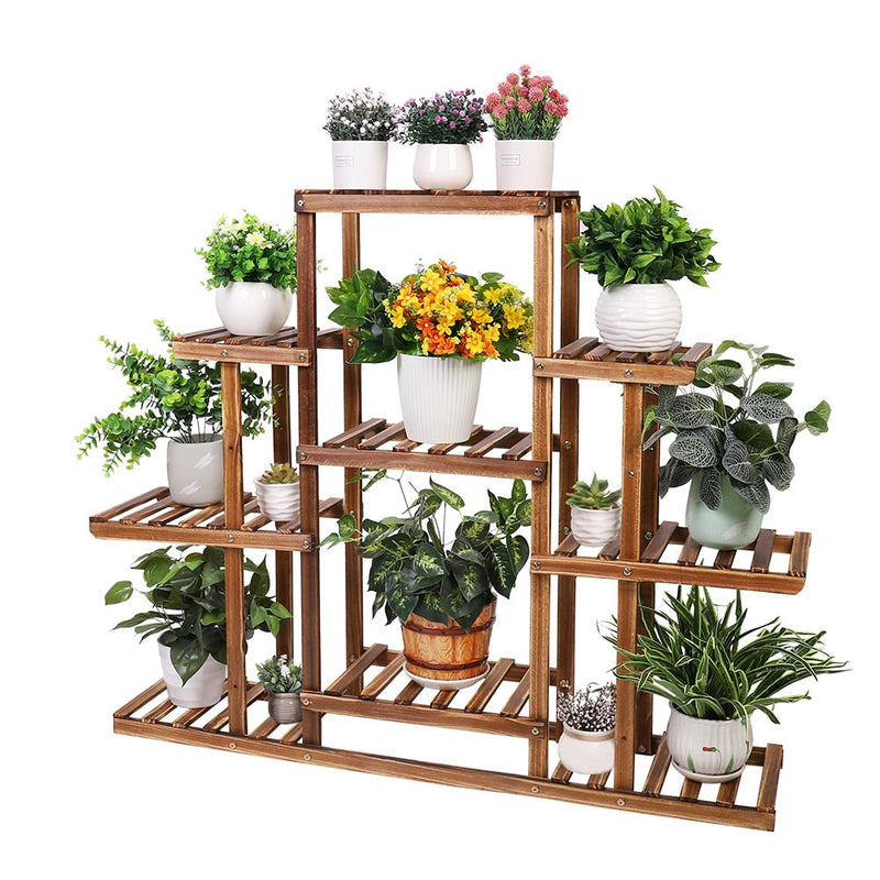 Load image into Gallery viewer, Indoor 9 Tier Wooden Plant Home Decor Stand
