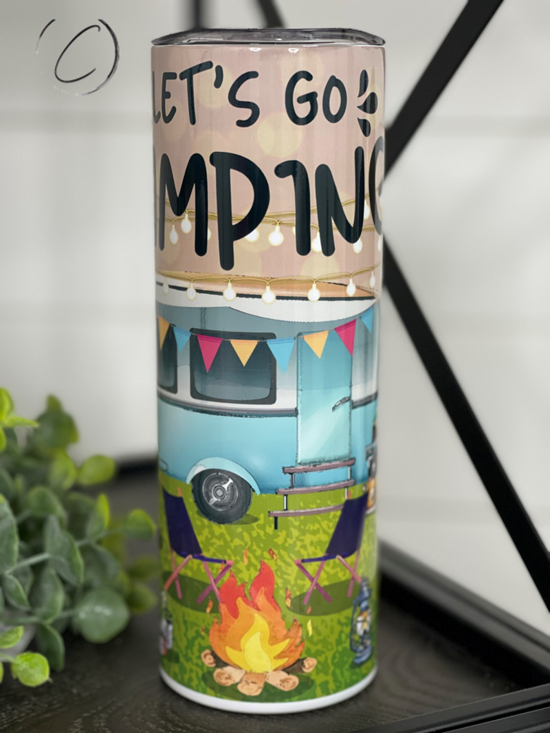 Load image into Gallery viewer, Let&#39;s Go Camping 20oz Skinny Tumbler
