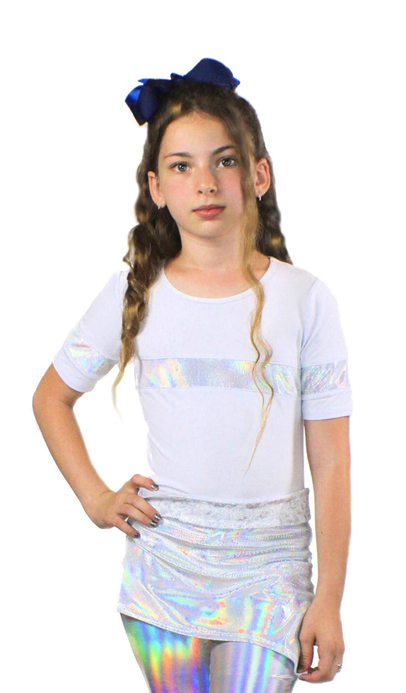 Load image into Gallery viewer, Stella, bamboo jersey and holographic sequin Top
