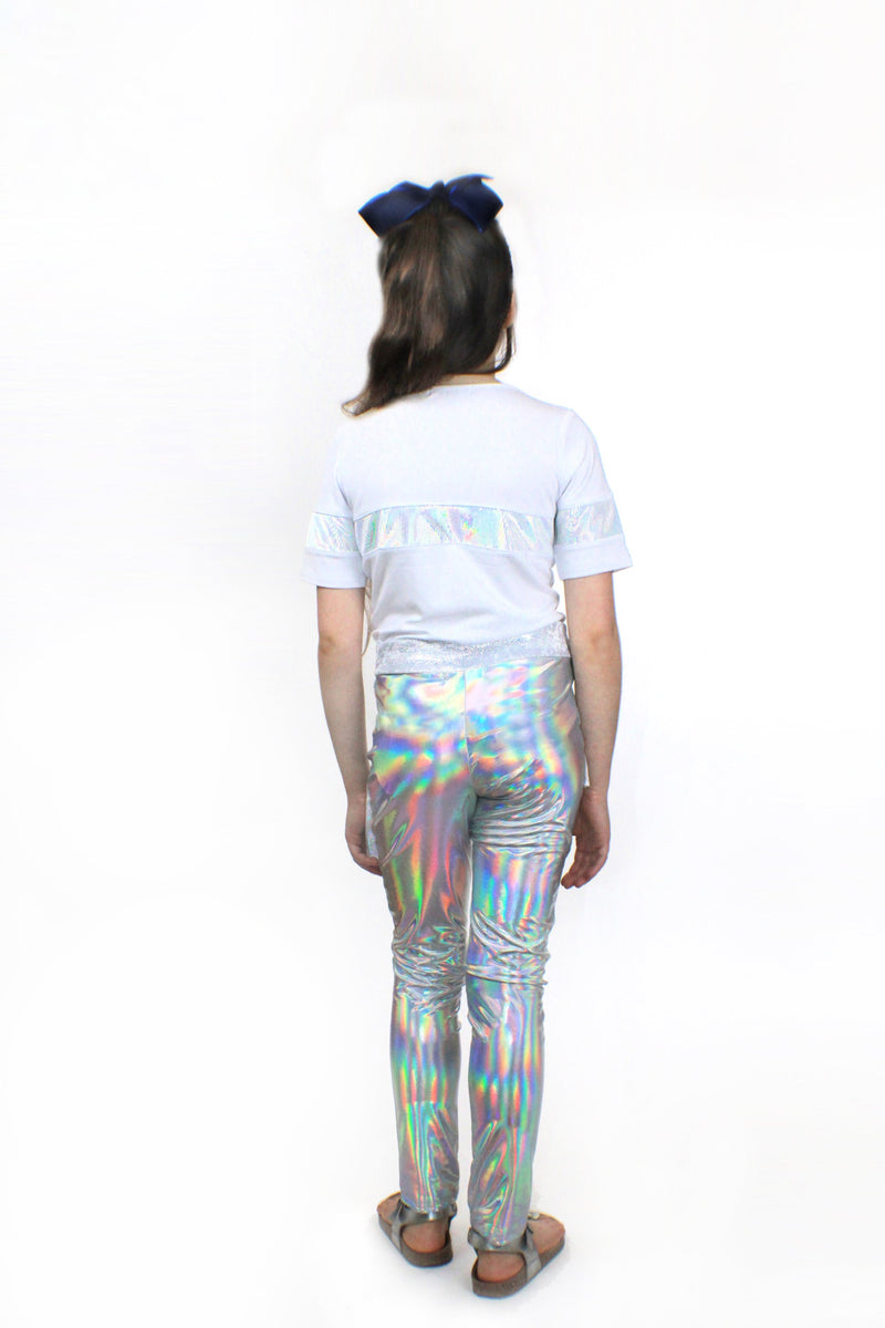 Load image into Gallery viewer, Stella, bamboo jersey and holographic sequin Top
