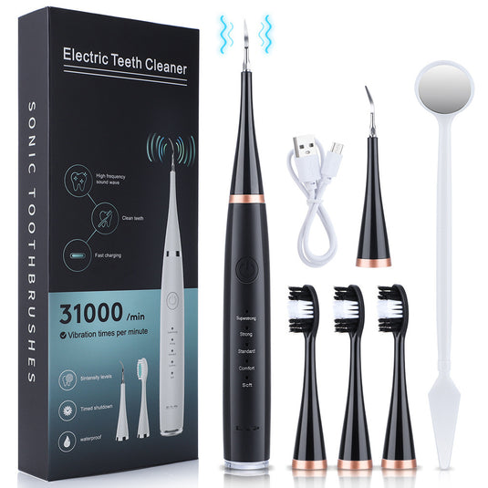 Cross-border 5-speed high-frequency vibration tooth cleaner USB electric toothbrush tooth cleaner to remove stains and calculus set tooth cleaner