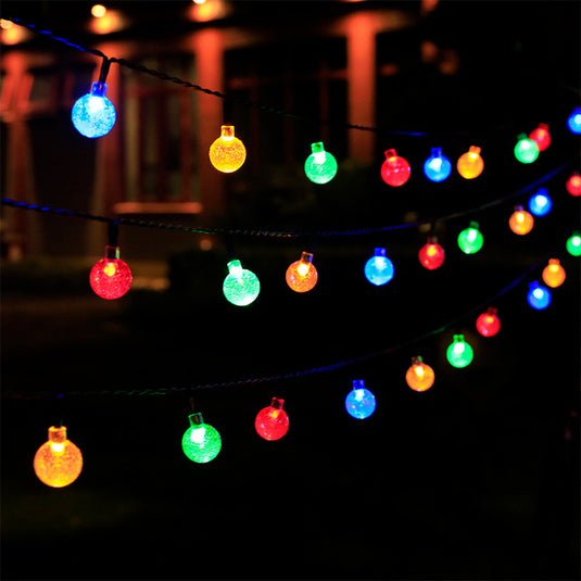 Factory direct outdoor camping light string crystal ball LED atmosphere decoration garden gypsophila solar light string
