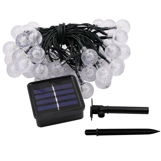 Factory direct outdoor camping light string crystal ball LED atmosphere decoration garden gypsophila solar light string