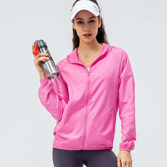 Women's outdoor sports skin windbreaker waterproof windproof lightweight breathable quick-drying cycling long-sleeved jacket D15007