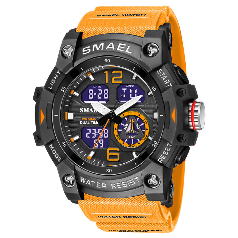 Load image into Gallery viewer, SMAEL new outdoor transparent watch men&#39;s outdoor cool dual display waterproof luminous electronic watch
