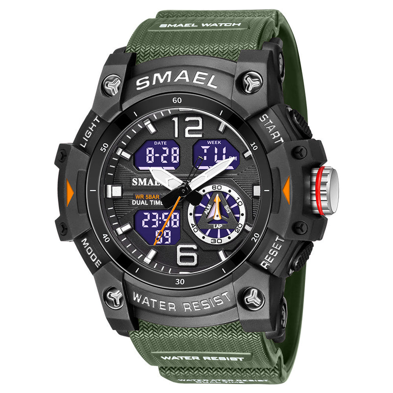 Load image into Gallery viewer, SMAEL new outdoor transparent watch men&#39;s outdoor cool dual display waterproof luminous electronic watch
