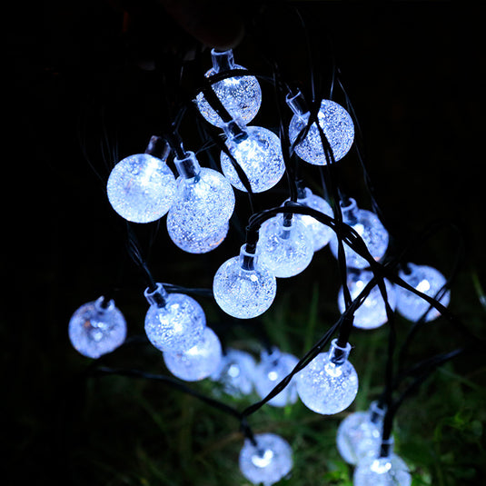 Factory direct outdoor camping light string crystal ball LED atmosphere decoration garden gypsophila solar light string