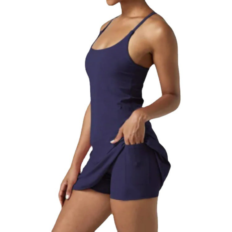 Load image into Gallery viewer, 2023 New European and American Golf One-piece Tennis Skirt Sleeveless Backless Sports Fashion Casual Jumpsuit Women&#39;s Clothing
