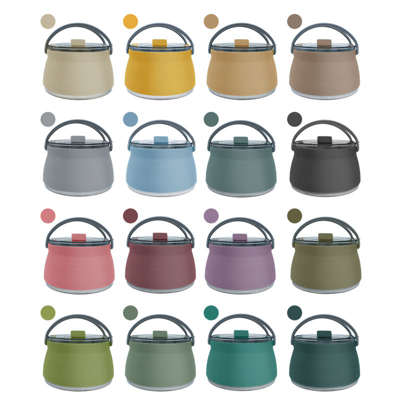 Load image into Gallery viewer, New camping portable silicone folding kettle outdoor compressible folding pot travel silicone kettle
