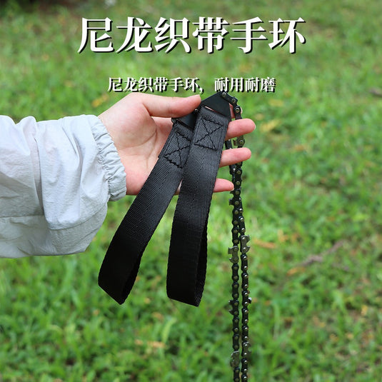 Portable Hand Chain Saw Outdoor Chain Scroll Saw 11 Teeth Manganese Steel Pocket Scroll Saw 24 Inch Garden Pruning Tool