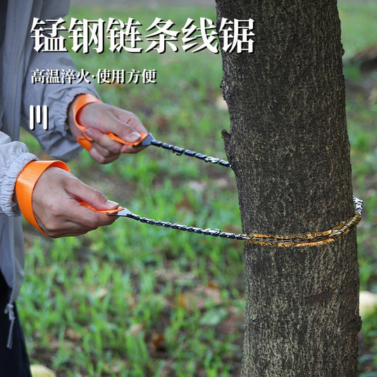 Portable Hand Chain Saw Outdoor Chain Scroll Saw 11 Teeth Manganese Steel Pocket Scroll Saw 24 Inch Garden Pruning Tool