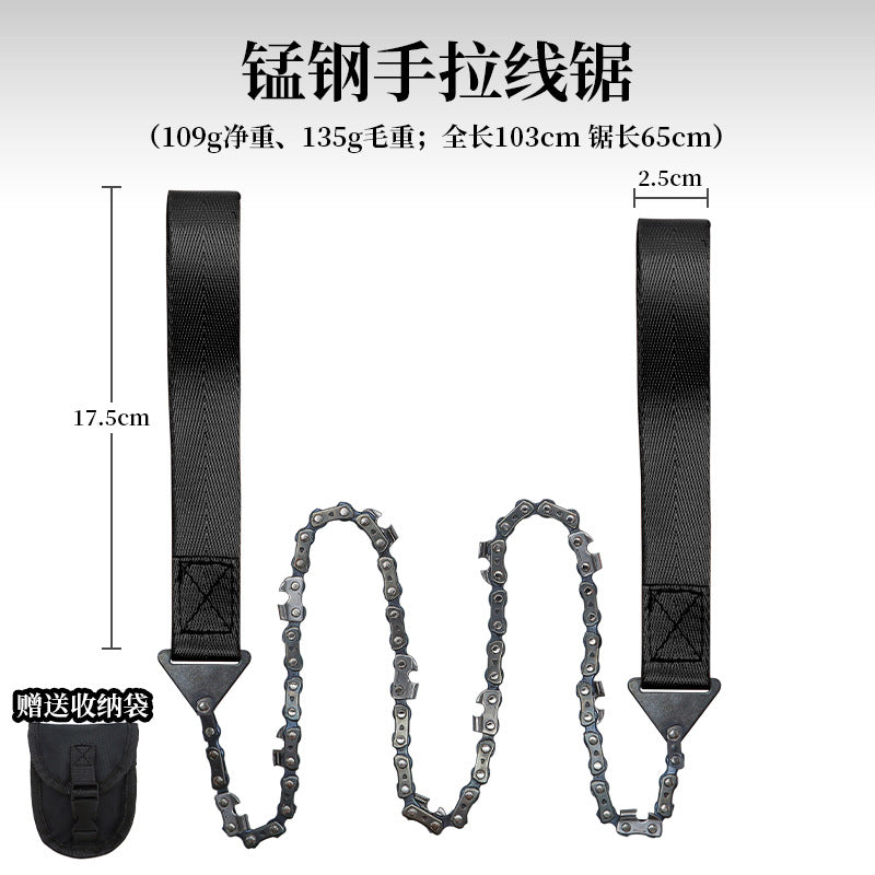 Load image into Gallery viewer, Portable Hand Chain Saw Outdoor Chain Scroll Saw 11 Teeth Manganese Steel Pocket Scroll Saw 24 Inch Garden Pruning Tool
