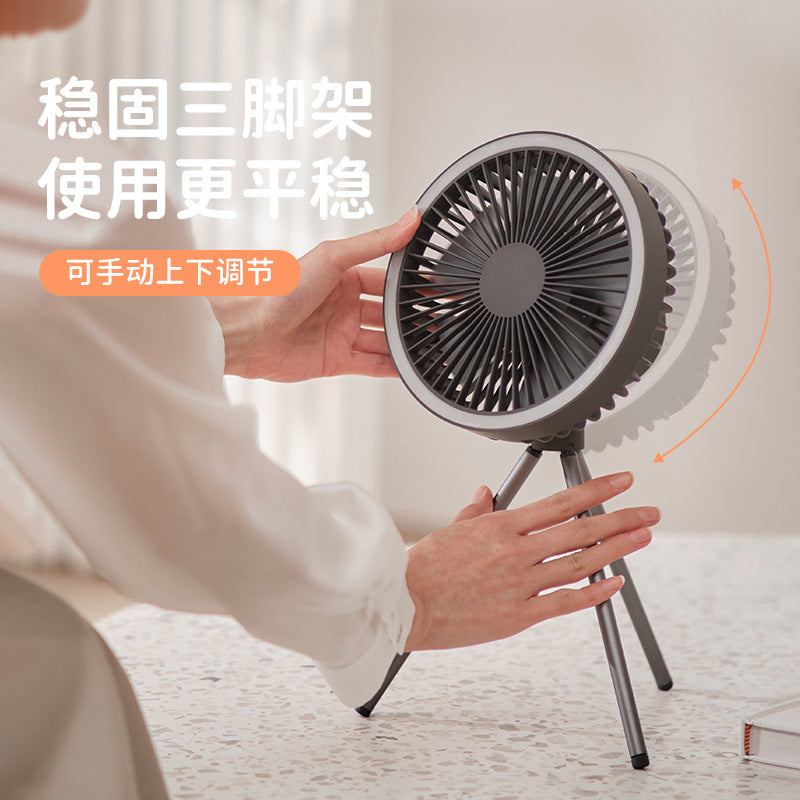 Load image into Gallery viewer, Outdoor camping fan portable tent ceiling fan lamp usb charging hanging vertical camping tripod outdoor fan

