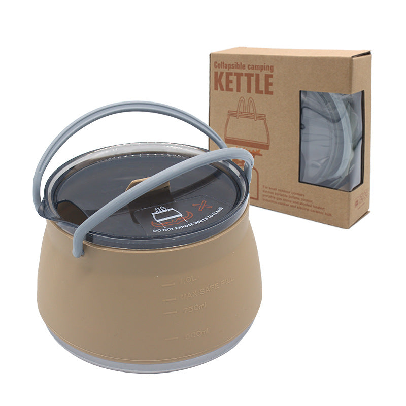 Load image into Gallery viewer, New camping portable silicone folding kettle outdoor compressible folding pot travel silicone kettle
