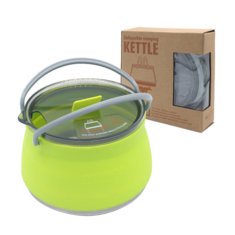 Load image into Gallery viewer, New camping portable silicone folding kettle outdoor compressible folding pot travel silicone kettle
