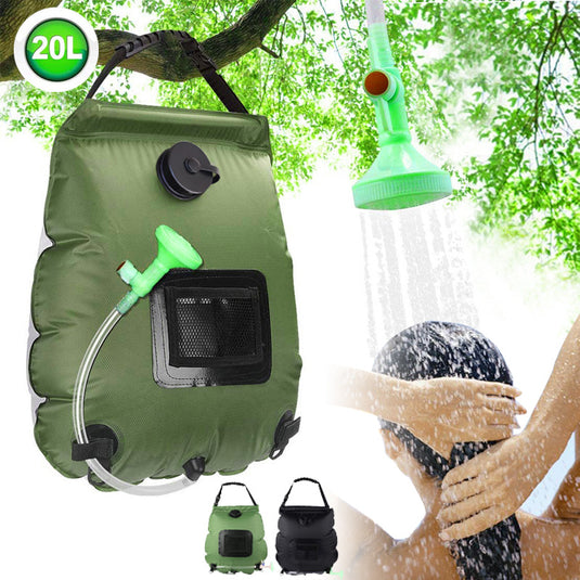 20L bath bag solar heat absorption army green 5 gallon shower bag outdoor camping bath water bag toiletry bag